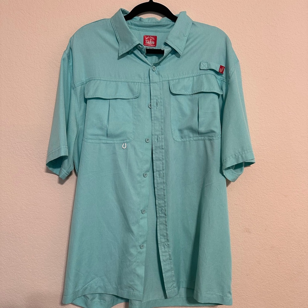 Men's Aqua Button Down Shirt